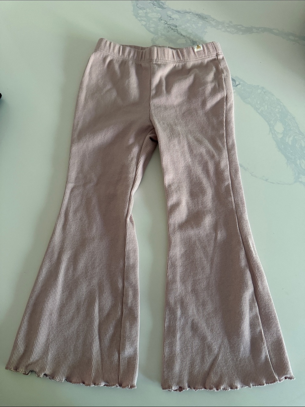 Gap Kids Ribbed Flare Pants in Dusty Pink